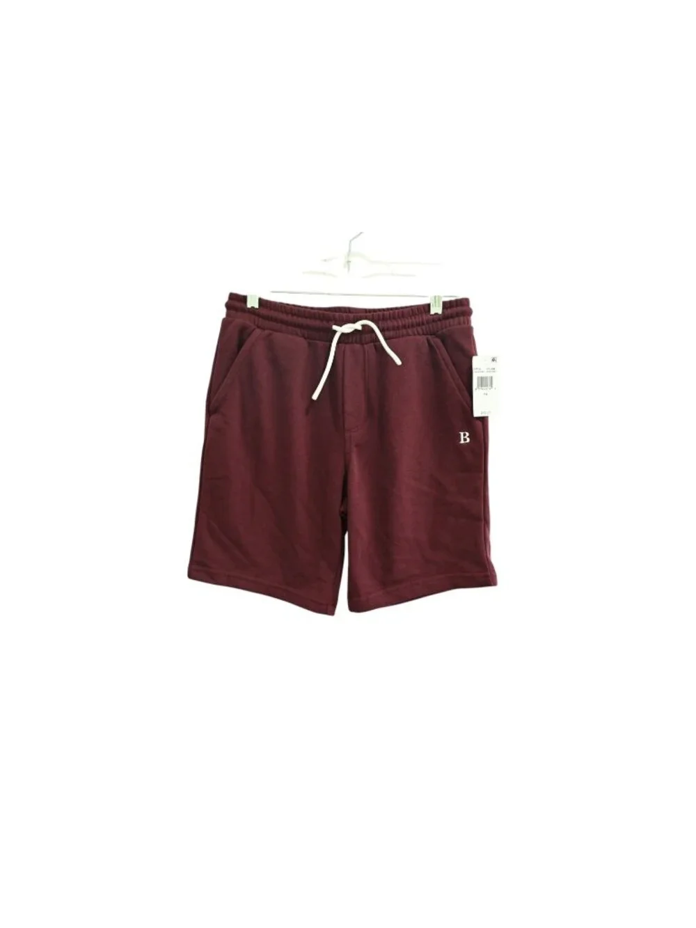 NWT B by Brooks Brothers Jersey Drawstring Shorts Sz 14 Youth Burgundy Logo